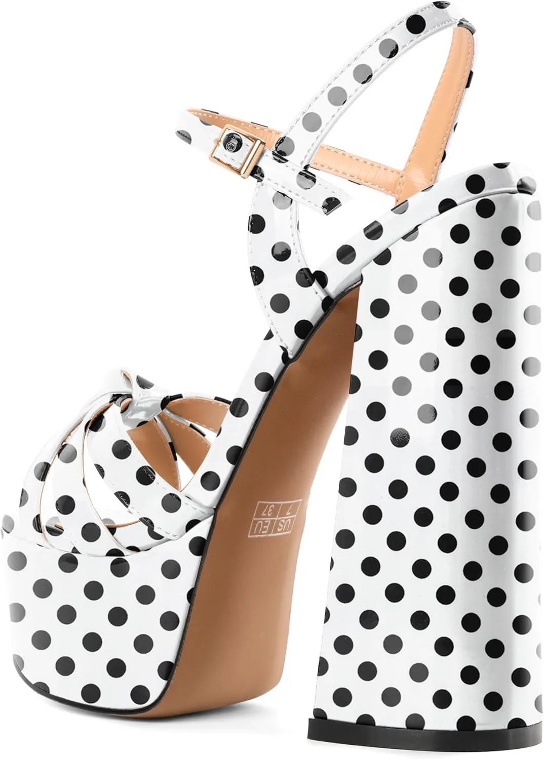Mettesally Women's Chunky Platform Heels Heeled Sandals Open Toe Ankle Strap Sandals Summer Dress Shoes