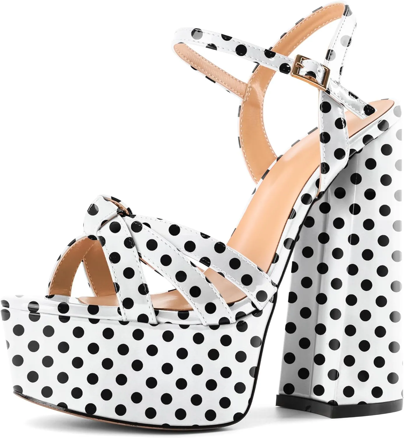 Mettesally Women's Chunky Platform Heels Heeled Sandals Open Toe Ankle Strap Sandals Summer Dress Shoes