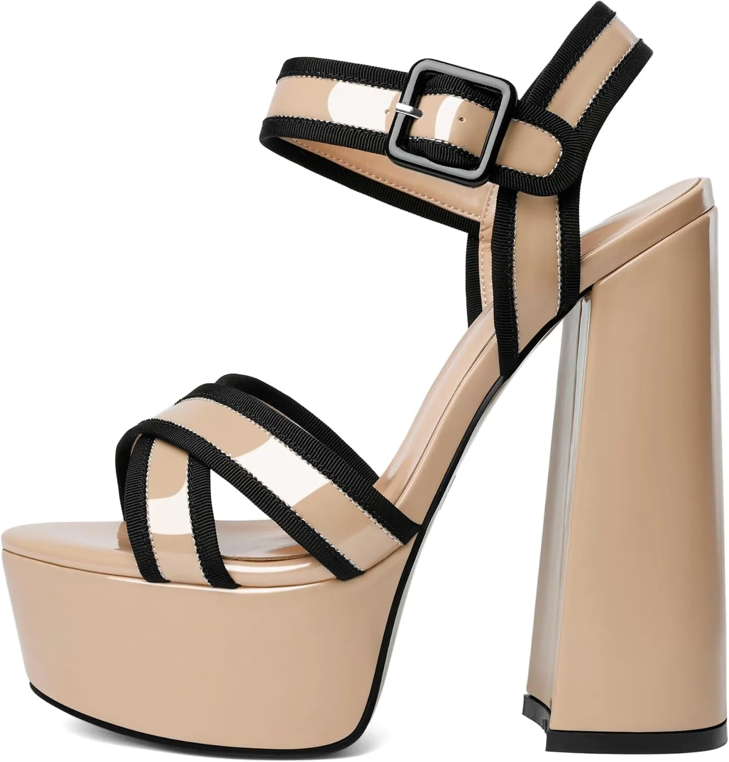 Mettesally Women's Chunky Platform Heels Open Toe Ankle Strap Block Heel Sandals Party Summer Shoes
