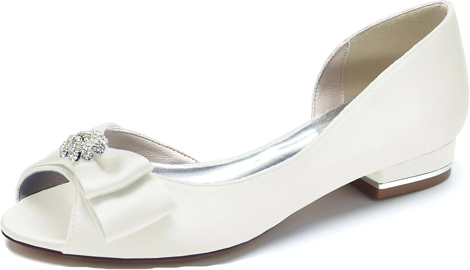 Minishion Ladies Girls Flats for Wedding Dress D-Orsay Peep Toe Evening Formal Sandals Shoes BR211