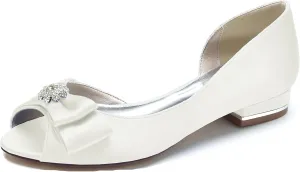 Minishion Ladies Girls Flats for Wedding Dress D-Orsay Peep Toe Evening Formal Sandals Shoes BR211