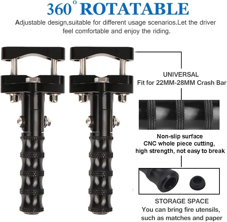 Motorcycle Foot Pegs Folding Footrest Aluminum Alloy Footrests Highway Front Folding Clamps For BMW R1200GS R1250GS R1300GS For YAMAHA TENERE700 Honda Suzuki Kawasaki