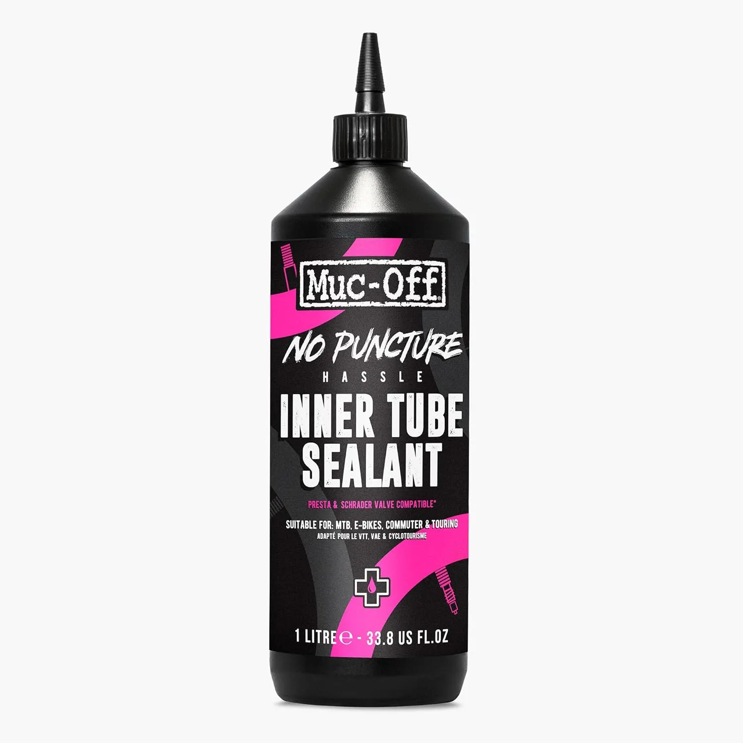 Muc-Off No Puncture Hassle Inner Tube Sealant, 1 Liter - Bike Tube Puncture Repair Sealant - Bike Tire Sealant for MTB/Road/Gravel Bikes