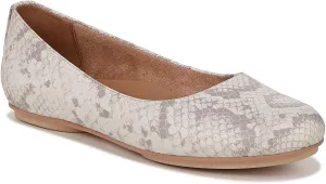 Naturalizer Women's Maxwell Ballet Flat White Multi Snake Pattern Leather 12 M