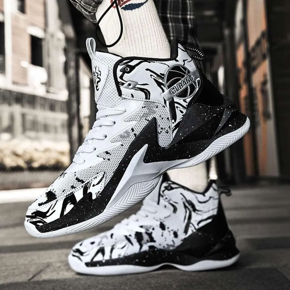 NCNDB Unisex High Top Basketball Shoes Breathable Non Slip Outdoor Running Sports Fashion Sneakers