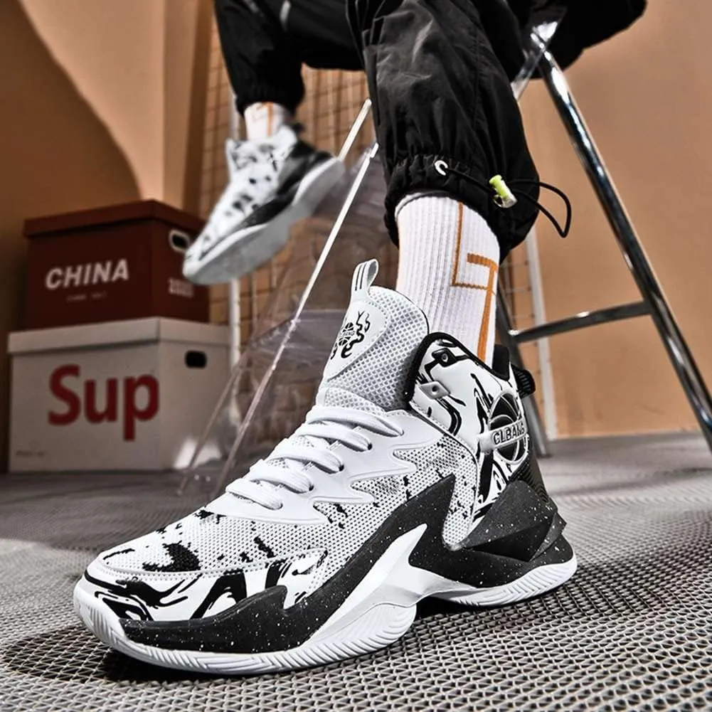 NCNDB Unisex High Top Basketball Shoes Breathable Non Slip Outdoor Running Sports Fashion Sneakers