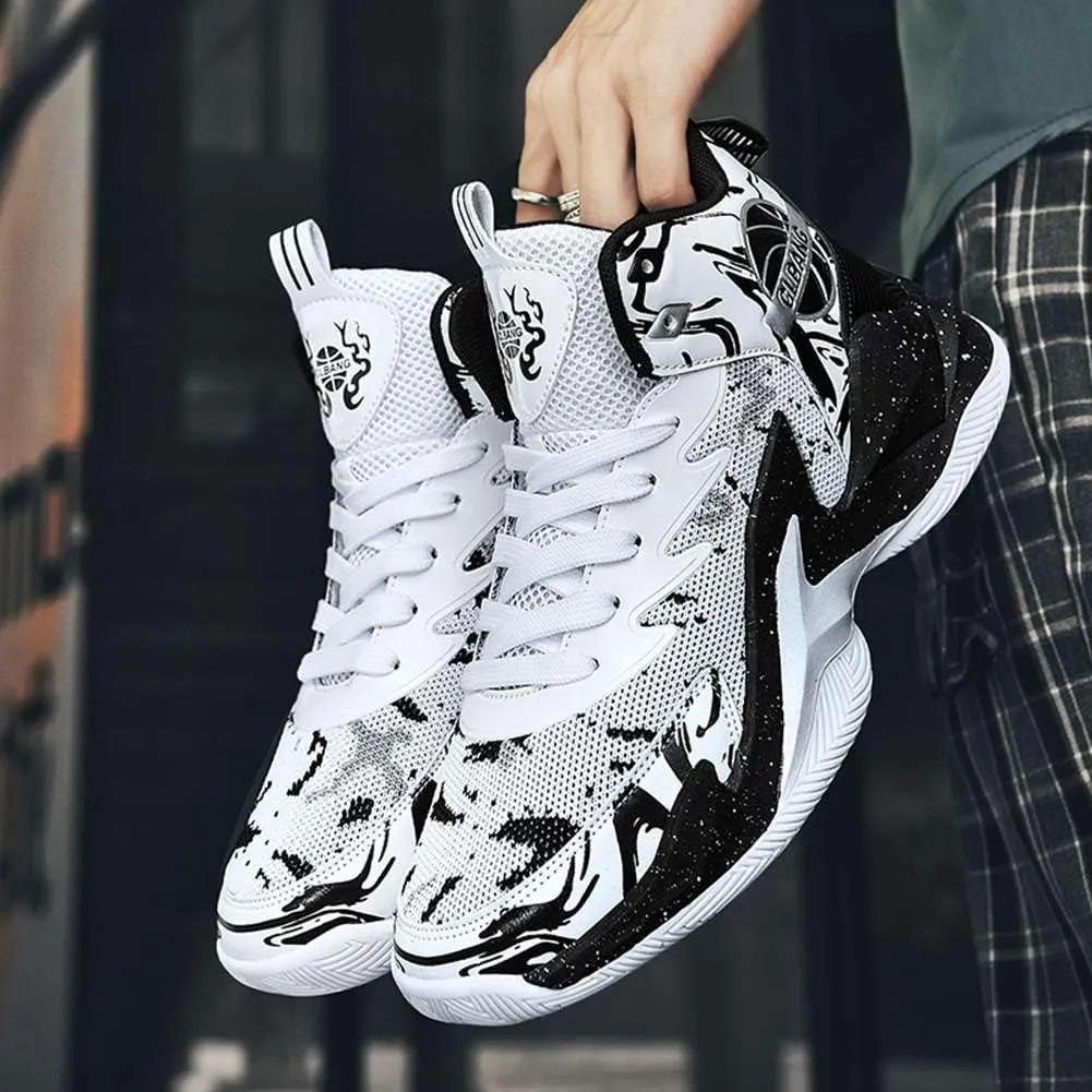 NCNDB Unisex High Top Basketball Shoes Breathable Non Slip Outdoor Running Sports Fashion Sneakers