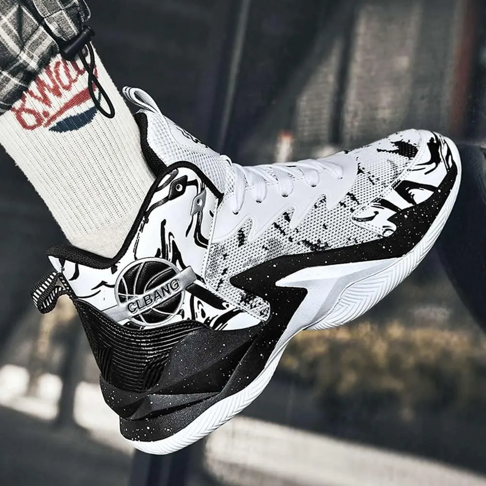 NCNDB Unisex High Top Basketball Shoes Breathable Non Slip Outdoor Running Sports Fashion Sneakers