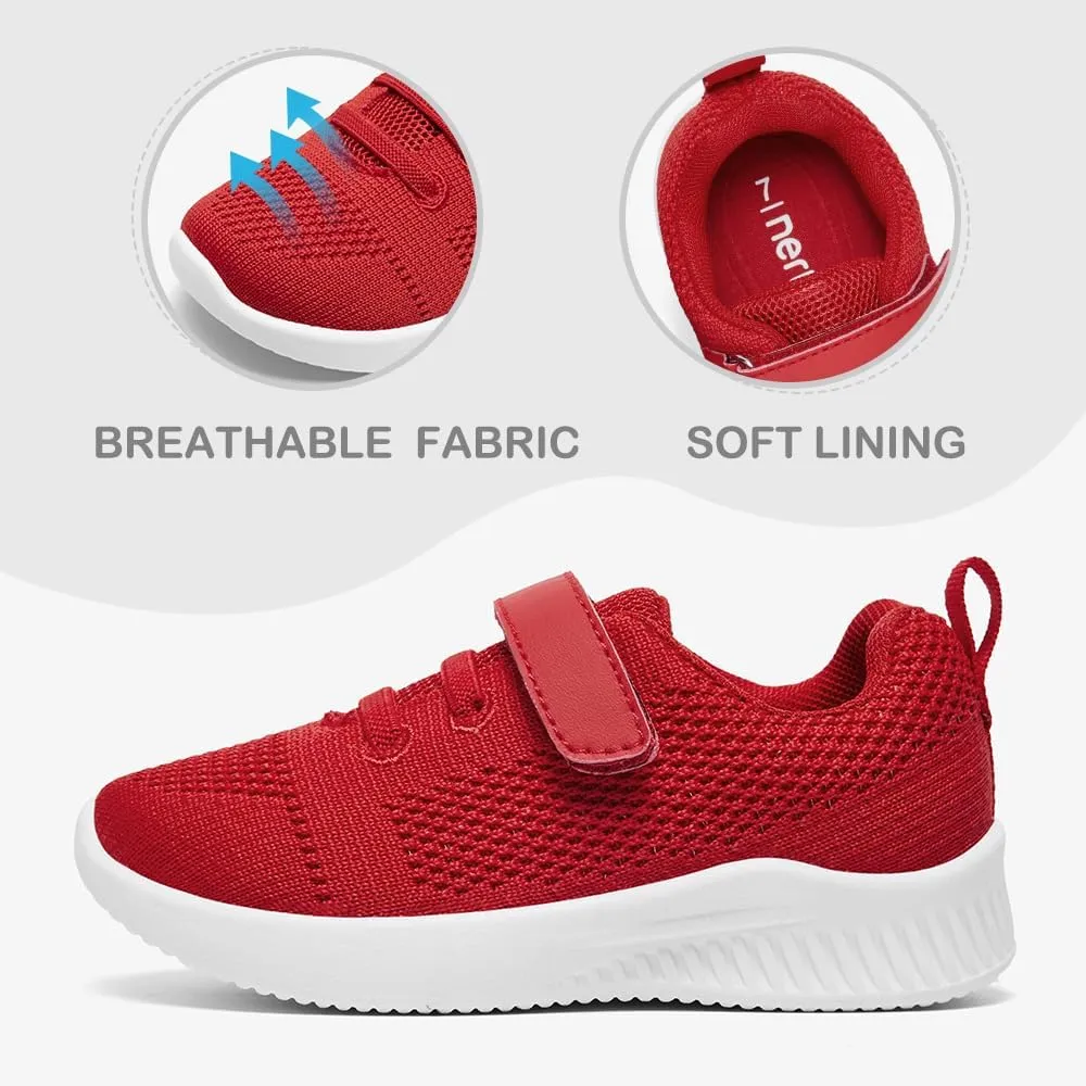nerteo Toddler Girl Shoes Boys Kids Tennis Sneakers Breathable Runing Walking Shoes