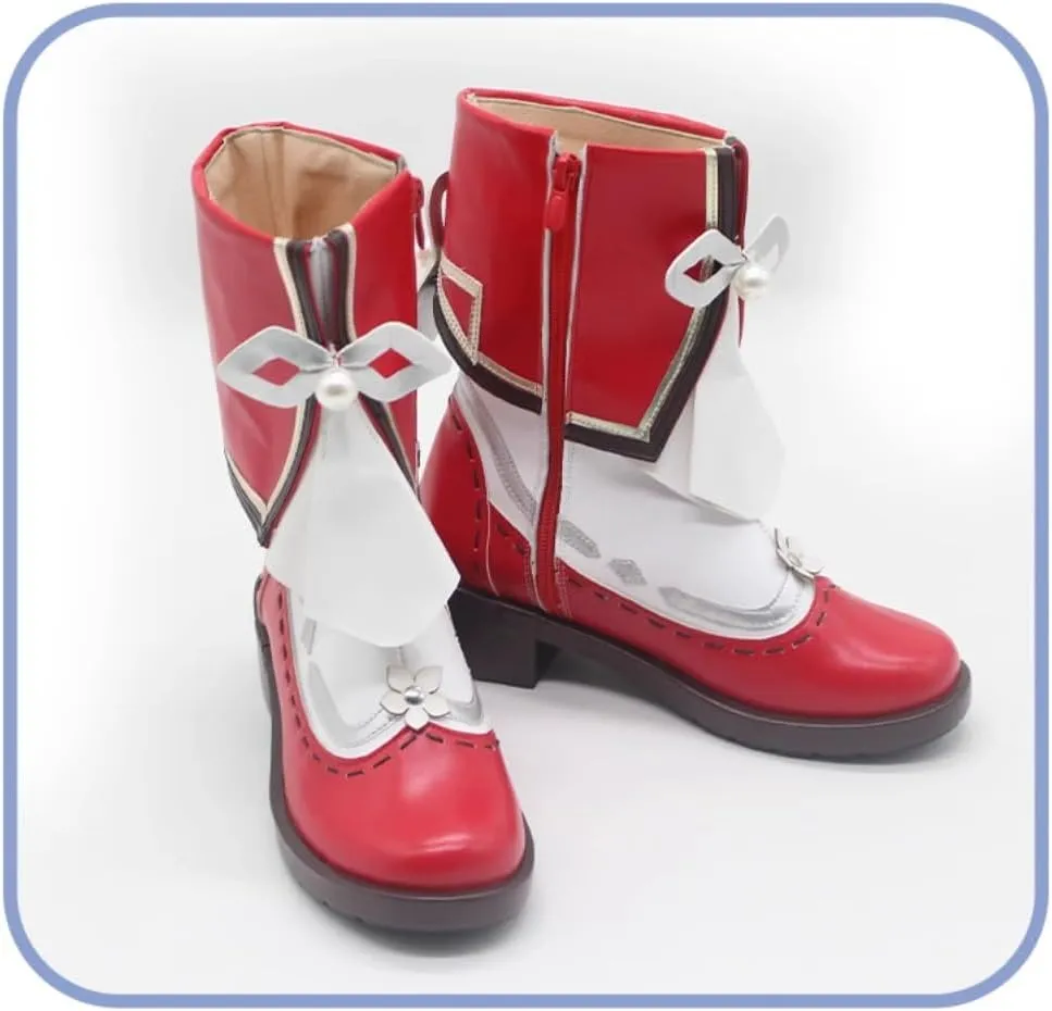 New Hu Tao Cosplay Shoes for Game Genshin Impact Lantern Rite High Heel Cos Halloween Women Custom Made Anime