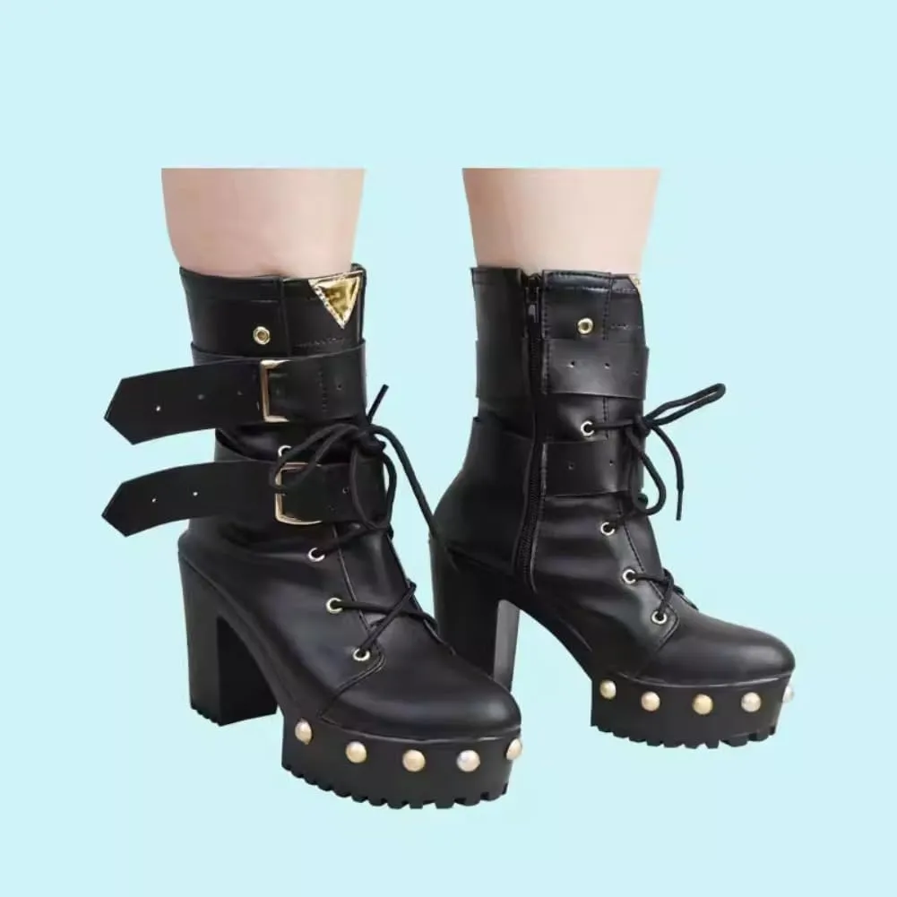 Nicole Demara Cosplay Shoes for Game Zenless Zone Zero Cos Black High Heel Halloween Women Men Custom Made Anime