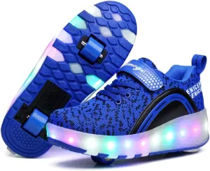 Nsasy Girls Boys Roller Shoes with LED Light Up Wheels Sneakers Kids Roller Skates Shoes for Kids for Children