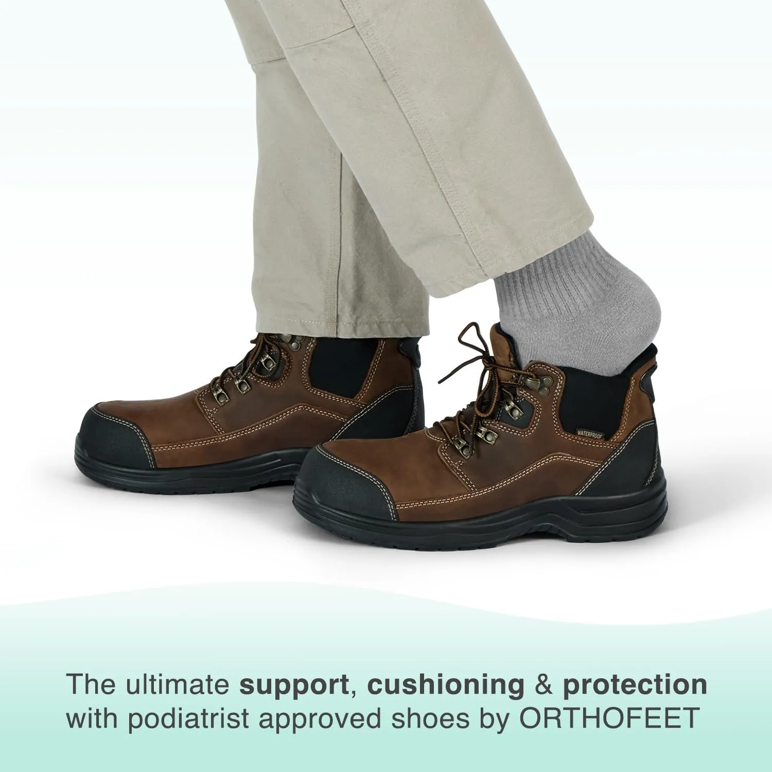 Orthofeet Men's Orthopedic Hands-Free Slip On Work Boots Graphite