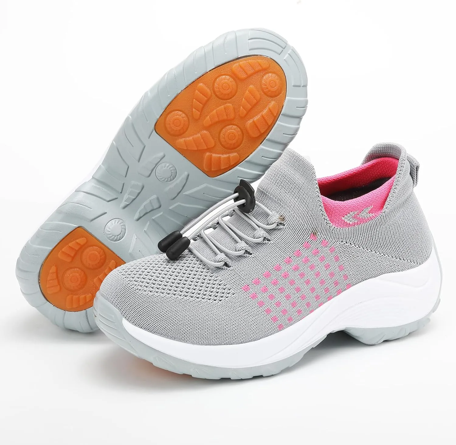Orthopedic Sneakers Breathable Women Slip on Trainers Comfortable Shoes for Women Stretch Cushion Athletic Shoe Unisex Casual Thick Bottom Walking Shoe