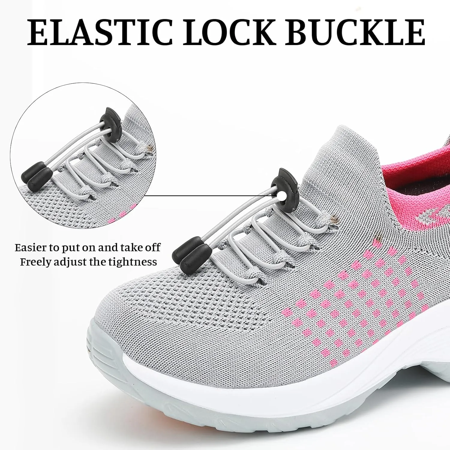 Orthopedic Sneakers Breathable Women Slip on Trainers Comfortable Shoes for Women Stretch Cushion Athletic Shoe Unisex Casual Thick Bottom Walking Shoe
