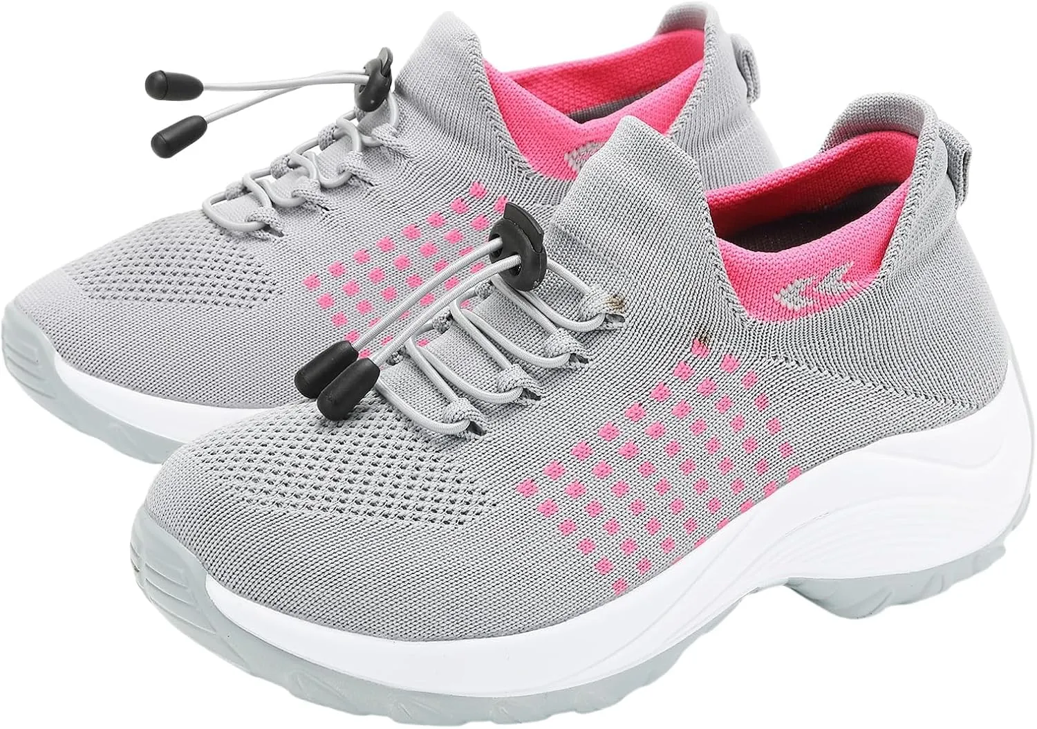 Orthopedic Sneakers Breathable Women Slip on Trainers Comfortable Shoes for Women Stretch Cushion Athletic Shoe Unisex Casual Thick Bottom Walking Shoe