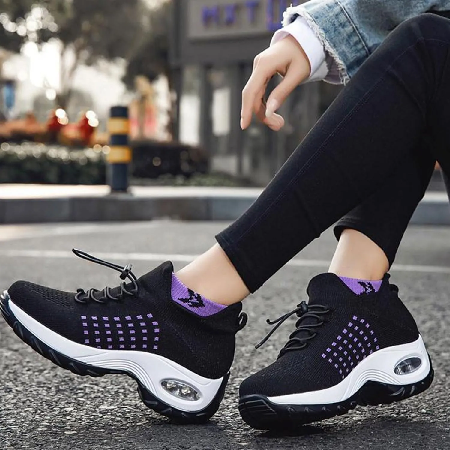 Orthopedic Sneakers Women Breathable Comfort Wear Shoes for Women Walking Slip On Trainers Casual Comfortable Athletic Cushion Thick Bottom Footwear
