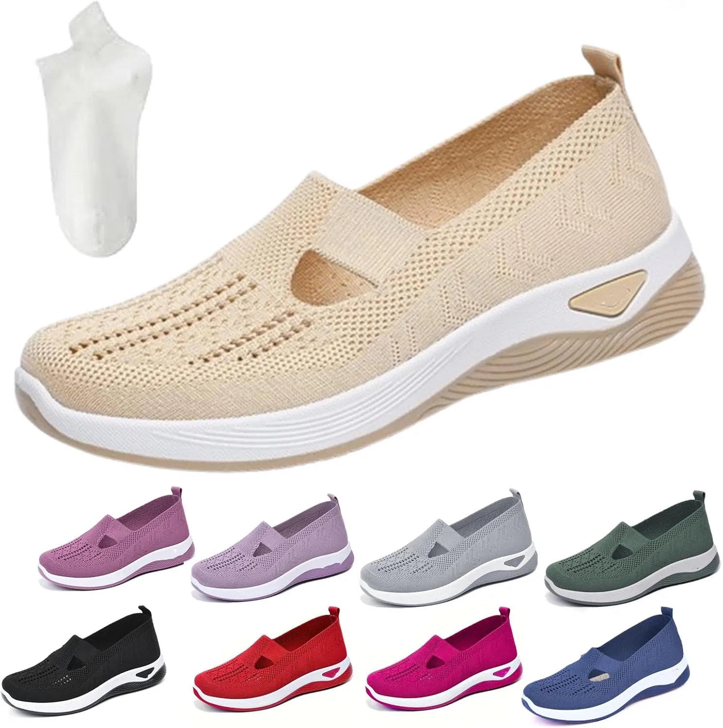 Orthowalkway Womens Shoes, Selleren Orthopedic Shoes, Women's Comfortable Breathable Knitted Sneakers