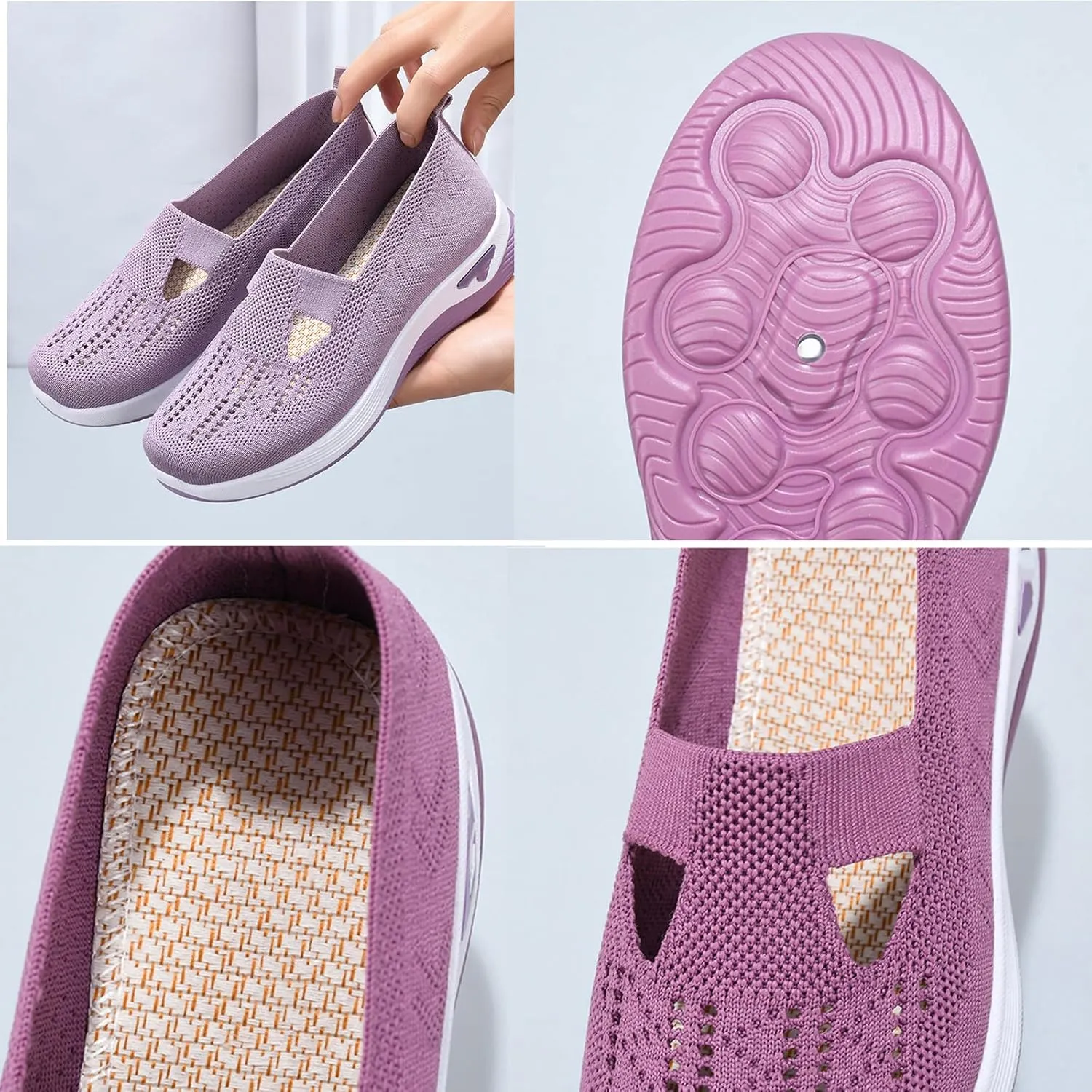 Orthowalkway Womens Shoes, Selleren Orthopedic Shoes, Women's Comfortable Breathable Knitted Sneakers