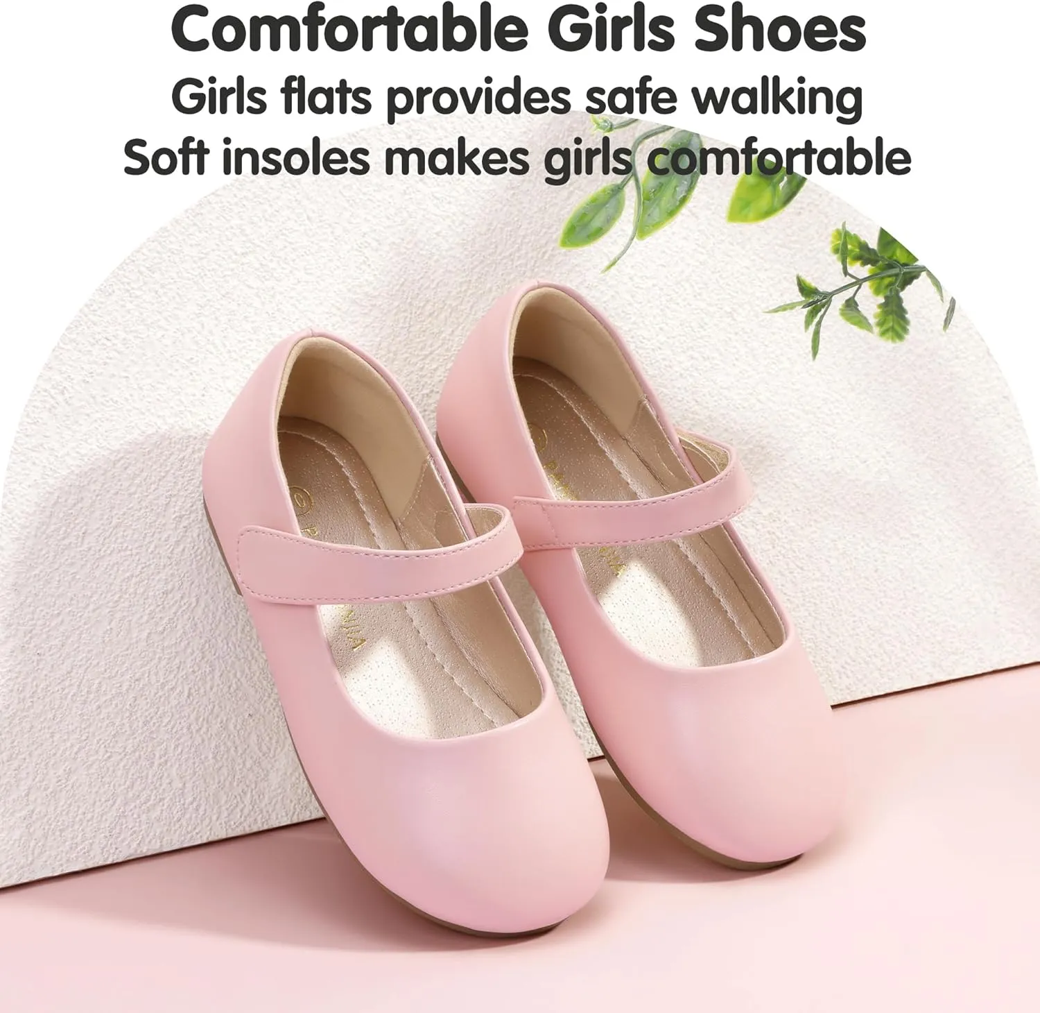 PANDANINJIA Girls Dress Shoes Toddler Flower Girl Kids Mary Jane Shoes Ballet Flats School Wedding Party Church Girls Shoes