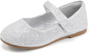 PANDANINJIA Girls Dress Shoes Toddler Flower Girl Kids Mary Jane Shoes Ballet Flats School Wedding Party Church Girls Shoes