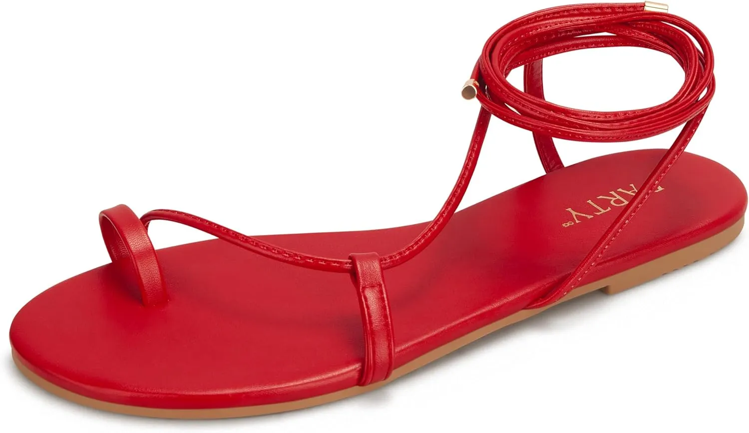 PARTY Women's Strappy Sandals Lace Up Flats Tie Up Shoes Wrap Flip Flop