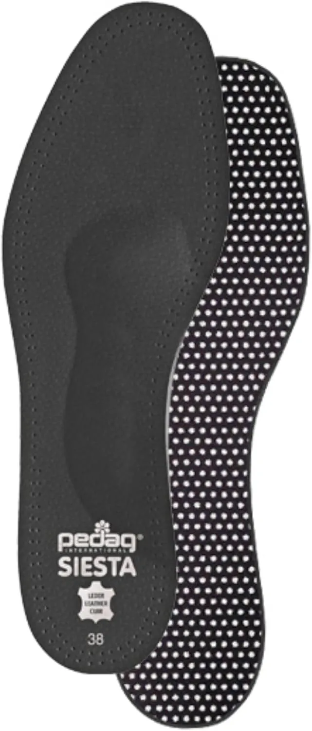 Pedag Siesta Insoles | Made in Germany | Arch Support for Flat Feet | Flexible Metatarsal Support | Ideal for Boots & High Heels | Active Charcoal Filte | Black | US 12M/EU 45