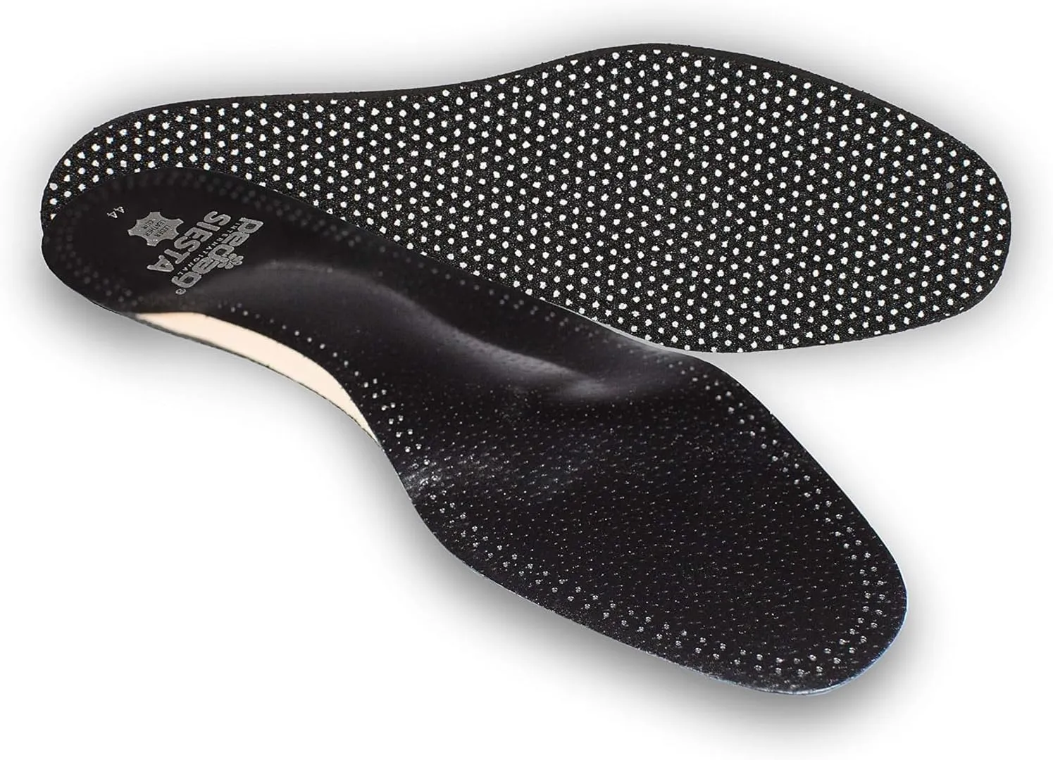 Pedag Siesta Insoles | Made in Germany | Arch Support for Flat Feet | Flexible Metatarsal Support | Ideal for Boots & High Heels | Active Charcoal Filte | Black | US 12M/EU 45