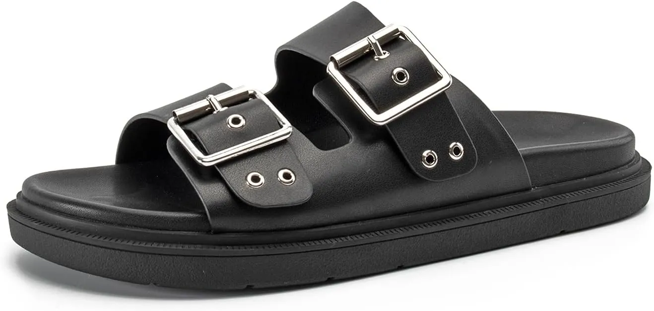 Platform Sandals for women with Adjustable Double Strap Comfort Slides Sandal for Summer Beach Holiday Outdoor