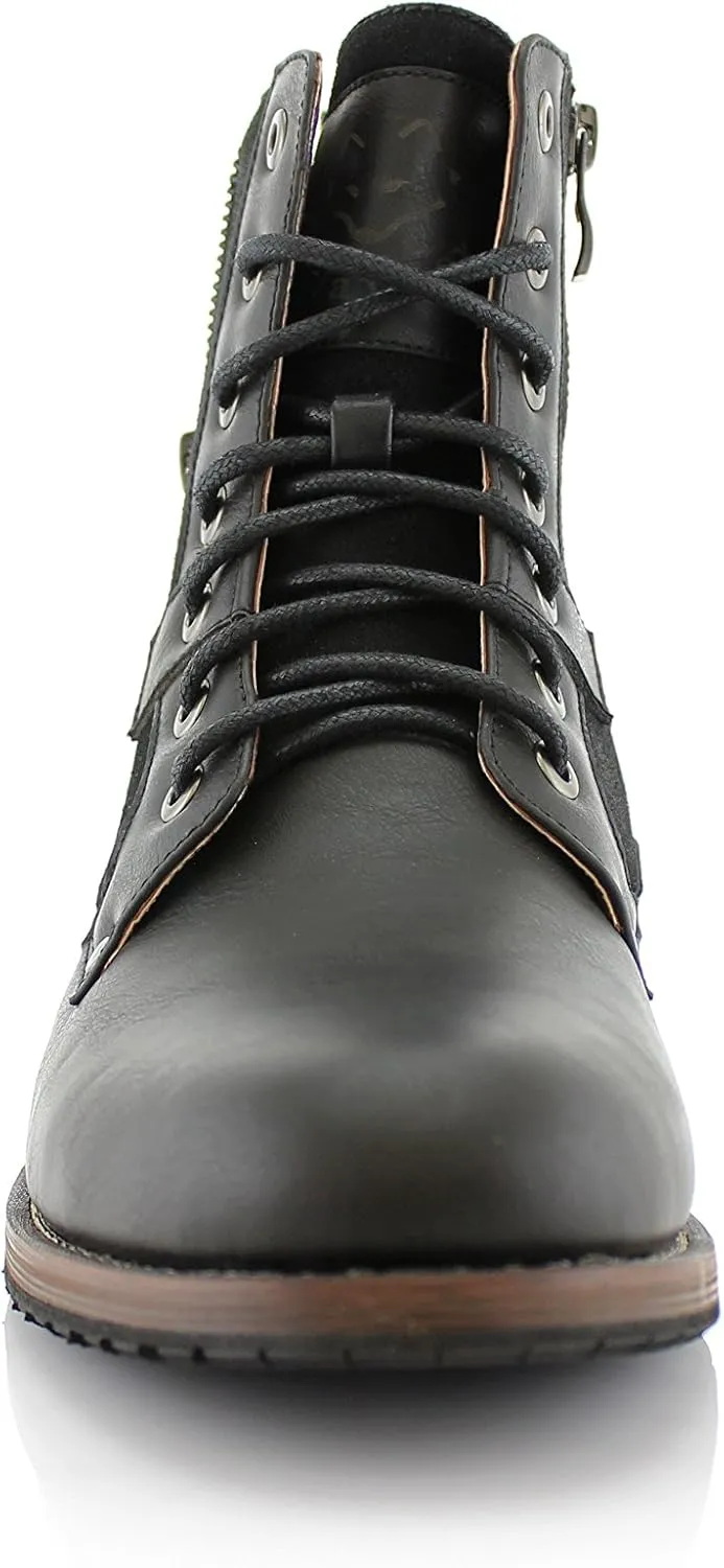 Polar Fox Mitch MPX808576 Mens Casual Cap Toe Boot Motorcycle Zipper Boots Men