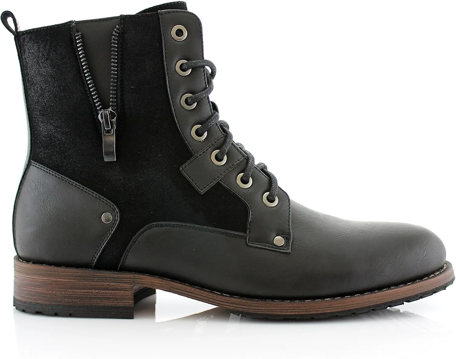Polar Fox Mitch MPX808576 Mens Casual Cap Toe Boot Motorcycle Zipper Boots Men