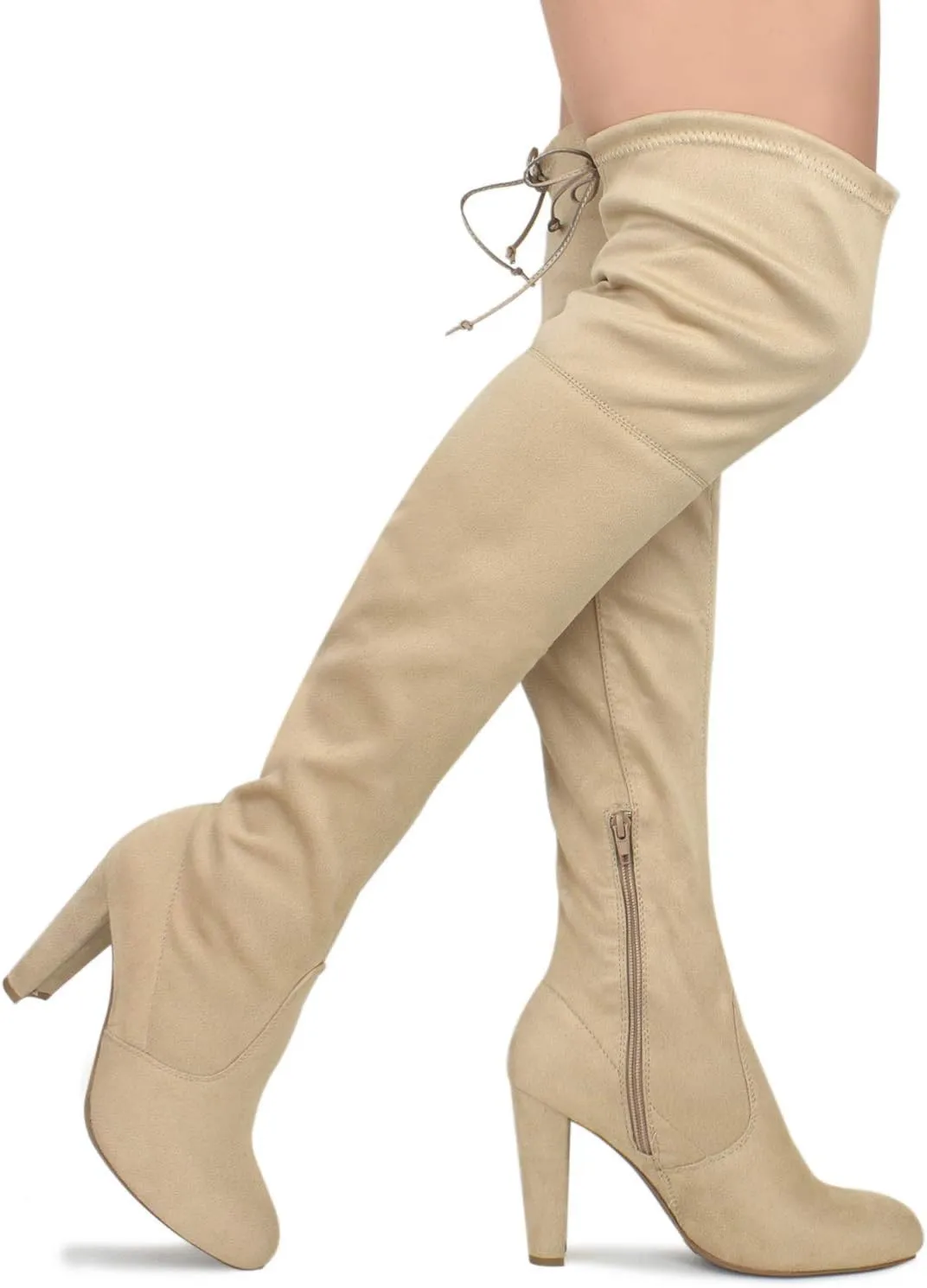 Premier Standard Women's Over The Knee Boot - Sexy Over The Knee Pullon Boot - Trendy Low Block Heel Shoe - Comfortable Boot