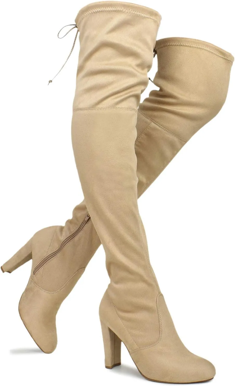 Premier Standard Women's Over The Knee Boot - Sexy Over The Knee Pullon Boot - Trendy Low Block Heel Shoe - Comfortable Boot