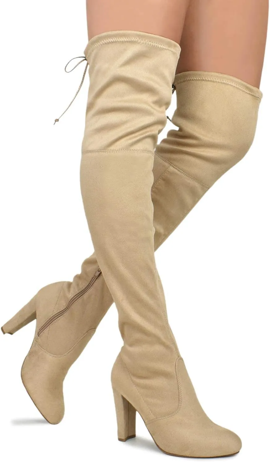Premier Standard Women's Over The Knee Boot - Sexy Over The Knee Pullon Boot - Trendy Low Block Heel Shoe - Comfortable Boot