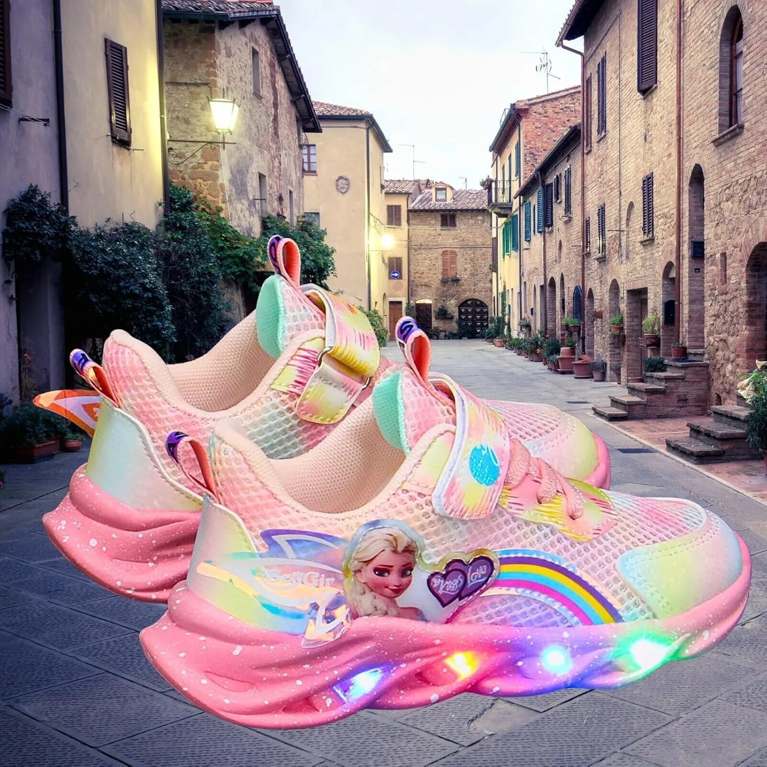 Princess Sneakers for Girls Light Up Shoes Zapatos para Niñas Baby Toddler Shoes Birthday Tenis para Niñas Xmas
