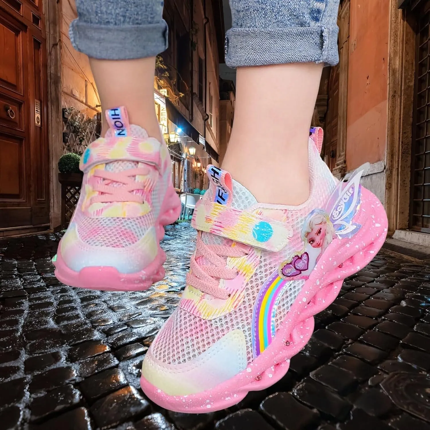 Princess Sneakers for Girls Light Up Shoes Zapatos para Niñas Baby Toddler Shoes Birthday Tenis para Niñas Xmas