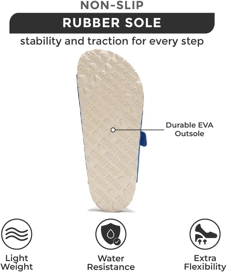Project Cloud Genuine Leather Flat Sandals Women 2025 Beach Essentials Womens Sandals Memory Foam Vacation Essentials Slides for Women Footwear (Venita)