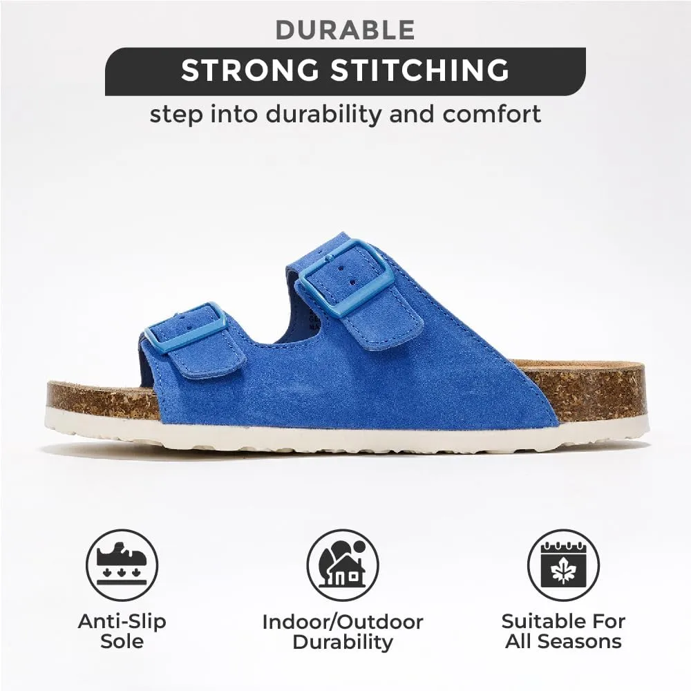 Project Cloud Genuine Leather Flat Sandals Women 2025 Beach Essentials Womens Sandals Memory Foam Vacation Essentials Slides for Women Footwear (Venita)