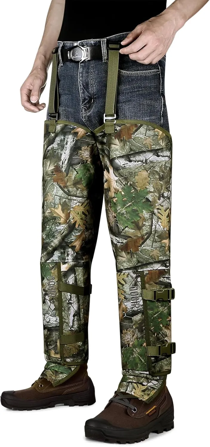 QOGIR Snake Guard Protection Chaps, Snake Bite Protection for Ankle to Thigh Snake Chaps, Waterproof Snake Gaiters