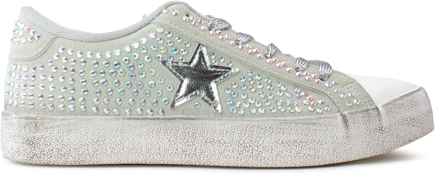 RF ROOM OF FASHION Women's Casual Low Top Trendy Fashion Star Sneakers Flats