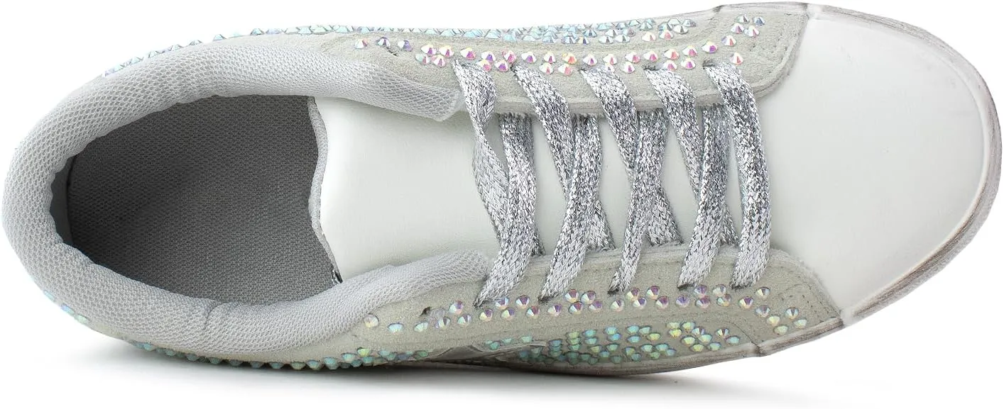 RF ROOM OF FASHION Women's Casual Low Top Trendy Fashion Star Sneakers Flats