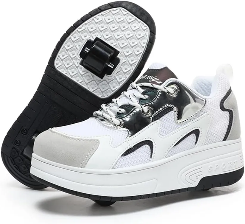 Roller Shoes Boys Girls Roller Skates Comfortable Sneakers with Wheels for Kids Women Wheeled Footwear Retractable Breatheable Shoes Beginner Exercise Skates Birthday Gifts Christmas