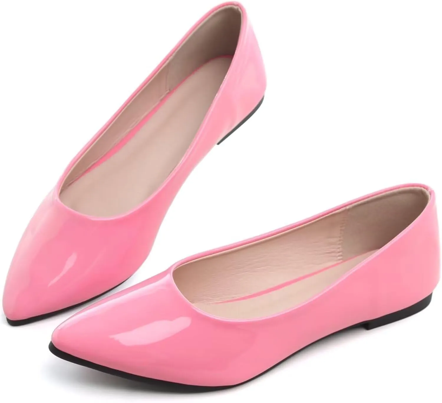 SAILING LU Womens Suede Pointed Toe Ballet Flats Comfortable Wedding Party Casual Slip-On Ballerina Dressy Shoes for Women Walking Shoes