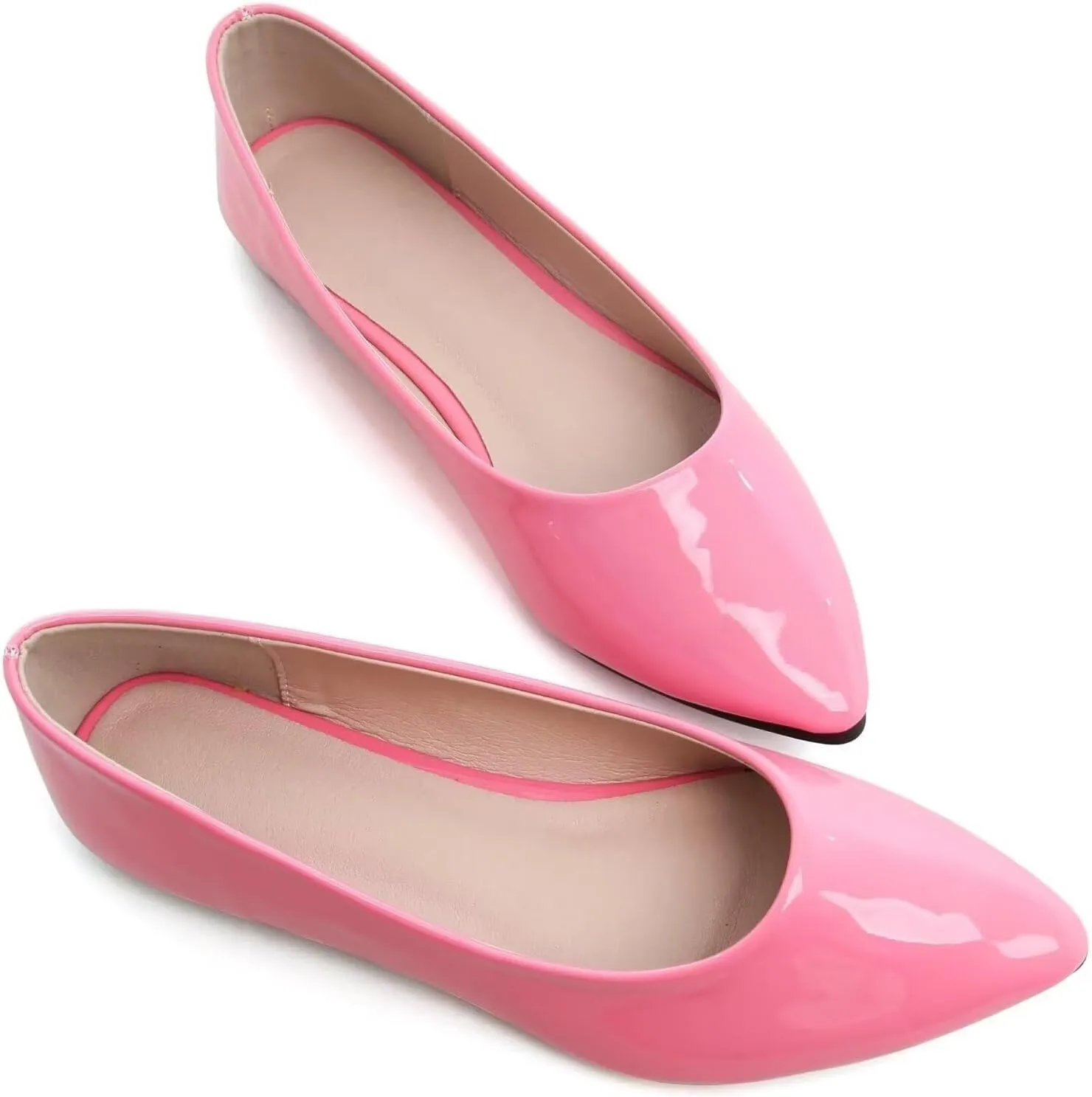 SAILING LU Womens Suede Pointed Toe Ballet Flats Comfortable Wedding Party Casual Slip-On Ballerina Dressy Shoes for Women Walking Shoes