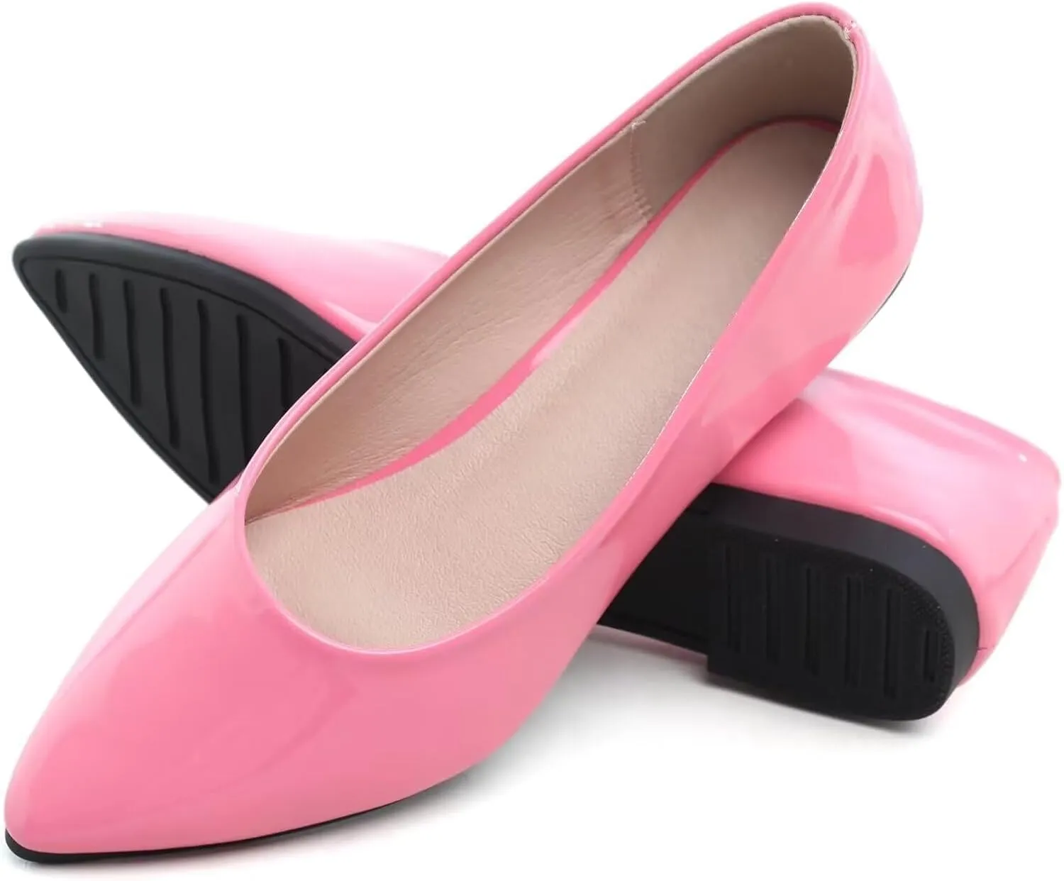 SAILING LU Womens Suede Pointed Toe Ballet Flats Comfortable Wedding Party Casual Slip-On Ballerina Dressy Shoes for Women Walking Shoes