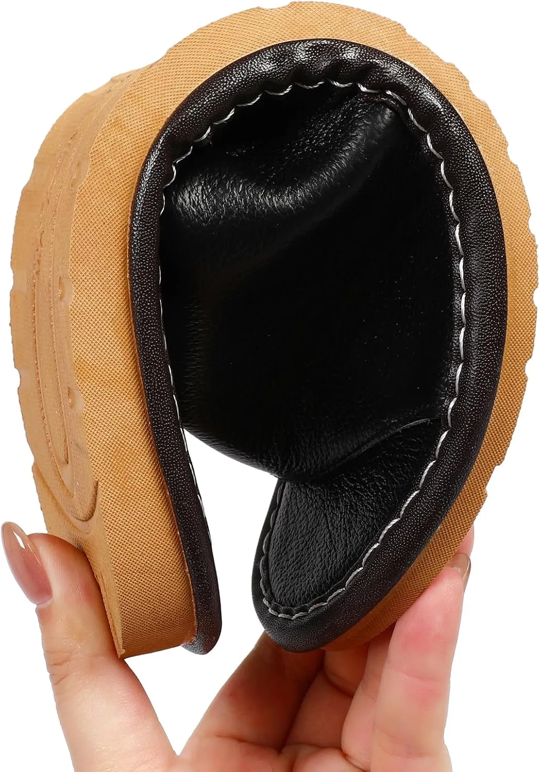 Sandals Women Men, Genuine Leather Slippers, House Slippers for Women Indoor Outdoor, Unisex Soft Flat Sandals