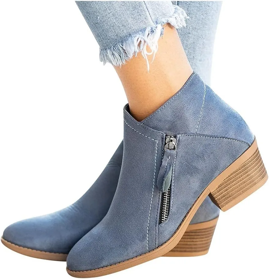 SBGMoSJ Ankle Boots for Women Low Heel Womens Extra Wide Width Booties Booties for Women Chunky Heel Low Cut Cowboy Boots Black Ankle Boots Cowboy Boots Fall Boots for Women 2023