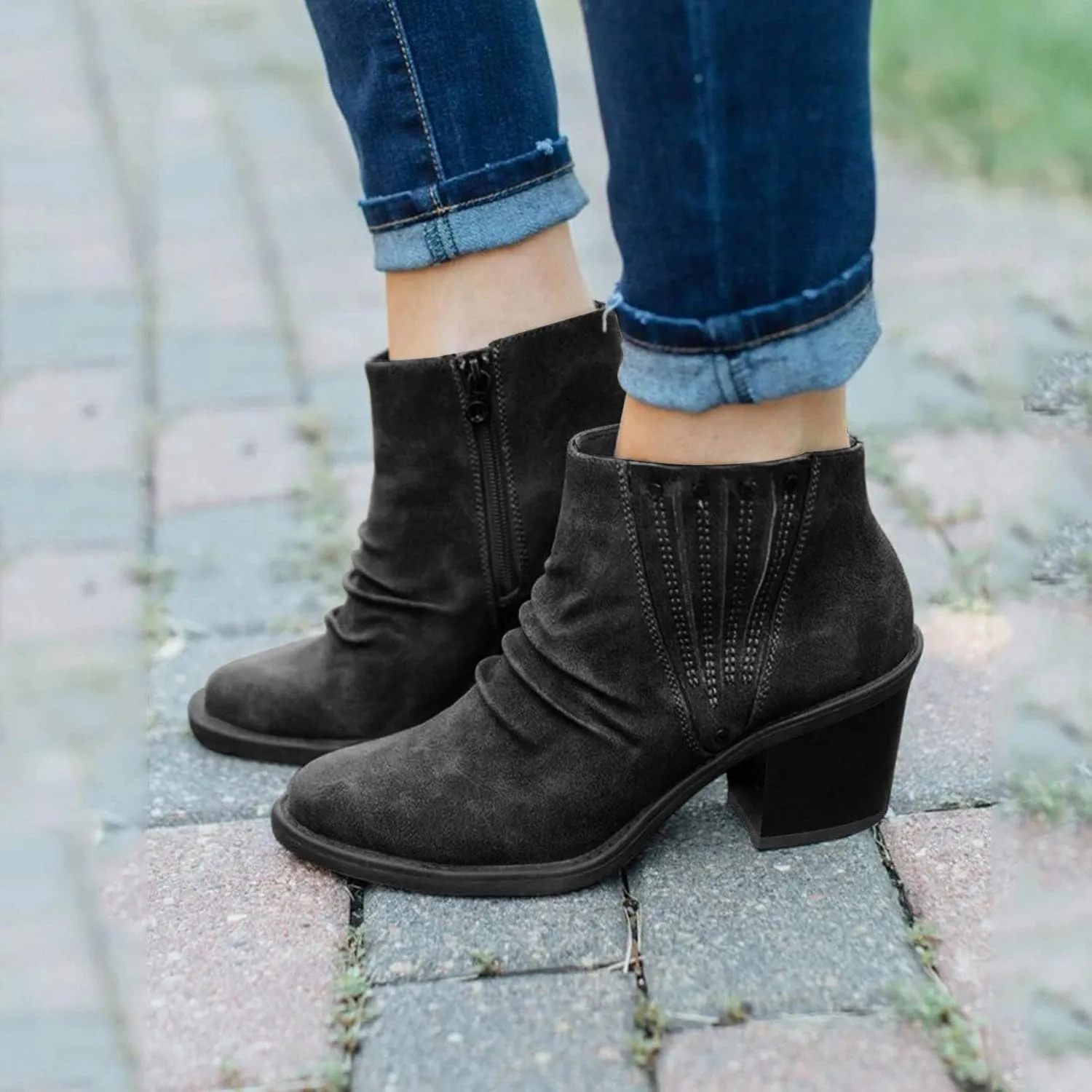 SBGMoSJ Comfortable Black Ankle Boots for Women Low Heel White Boots for Men Womens Leather Ankle Boots Wide Wide Width Shoes for Women Dress Platform Ankle Boots for Women Low Heel