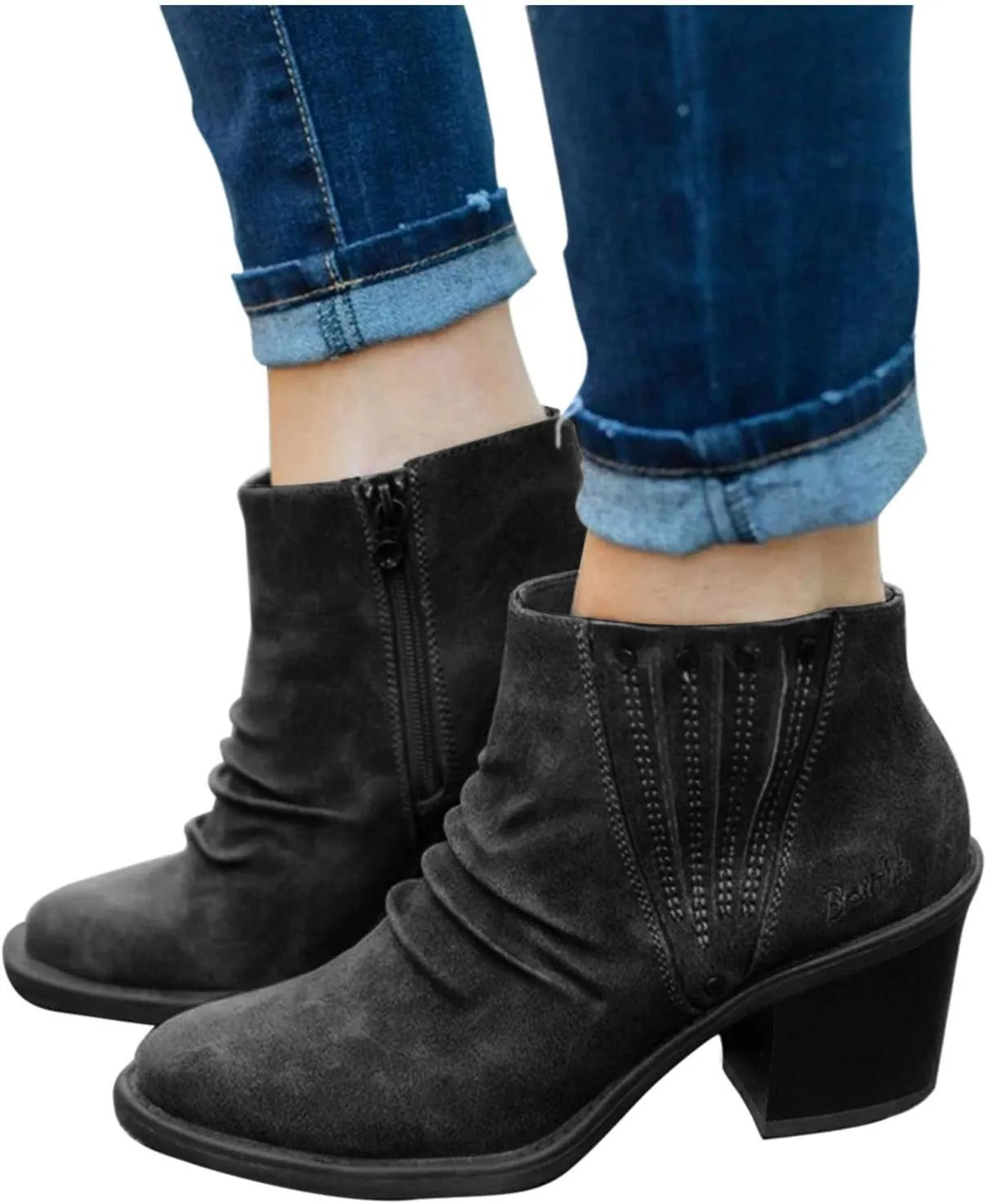 SBGMoSJ Comfortable Black Ankle Boots for Women Low Heel White Boots for Men Womens Leather Ankle Boots Wide Wide Width Shoes for Women Dress Platform Ankle Boots for Women Low Heel