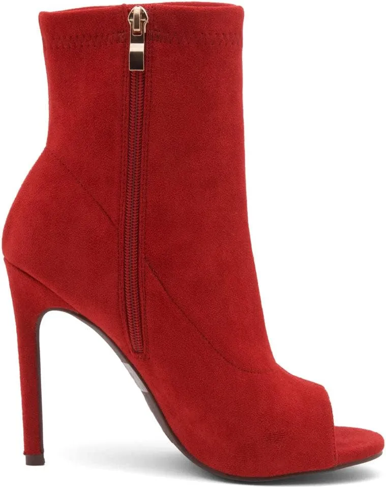 Shoe Land Chelsee Womens Peep Toe Ankle Booties Stiletto High Heel Dress Boots